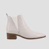 imageJuliet Holy Womens Chelsea Boots Fashion Winter Pointed Toe Chunky Stacked Low Heel Slip On Ankle BootiesWhite