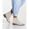 imageJuliet Holy Womens Chelsea Boots Fashion Winter Pointed Toe Chunky Stacked Low Heel Slip On Ankle BootiesWhite