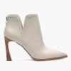 imageJuliet Holy Womens High Heel Booties Pointed Toe V Cut Back Zipper Short Dress Ankle BootsBeige