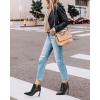 imageJuliet Holy Womens High Heel Booties Pointed Toe V Cut Back Zipper Short Dress Ankle BootsBlack