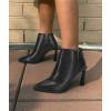 imageJuliet Holy Womens High Heel Booties Pointed Toe V Cut Back Zipper Short Dress Ankle BootsBlack2