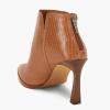 imageJuliet Holy Womens High Heel Booties Pointed Toe V Cut Back Zipper Short Dress Ankle BootsBrown