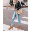 imageJuliet Holy Womens High Heel Booties Pointed Toe V Cut Back Zipper Short Dress Ankle BootsBrown