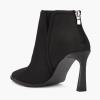 imageJuliet Holy Womens High Heel Booties Pointed Toe V Cut Back Zipper Short Dress Ankle BootsCool Black