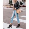 imageJuliet Holy Womens High Heel Booties Pointed Toe V Cut Back Zipper Short Dress Ankle BootsCool Black