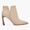imageJuliet Holy Womens High Heel Booties Pointed Toe V Cut Back Zipper Short Dress Ankle BootsLight Sand