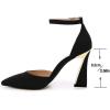 imageJuliet Holy Womens Pumps Point Closed Toe Heels Buckle Ankle Strap DOrsay Heeled SandalsBlack
