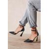 imageJuliet Holy Womens Pumps Point Closed Toe Heels Buckle Ankle Strap DOrsay Heeled SandalsBlackpu