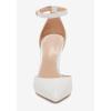 imageJuliet Holy Womens Pumps Point Closed Toe Heels Buckle Ankle Strap DOrsay Heeled SandalsWhitepu