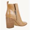 imageJuliet Holy Womens V Cut Ankle Boots Pointed Toe Stacked Chunky Heel Side Zipper Leather Cutout Western BootiesLight Coffee