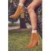 imageJuliet Holy Womens V Cut Ankle Boots Pointed Toe Stacked Chunky Heel Side Zipper Leather Cutout Western BootiesOrange Brown