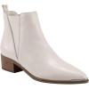 imageJuliet Holy Womens Chelsea Boots Fashion Winter Pointed Toe Chunky Stacked Low Heel Slip On Ankle BootiesWhite