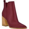 imageJuliet Holy Womens V Cut Ankle Boots Pointed Toe Stacked Chunky Heel Side Zipper Leather Cutout Western BootiesFuchsia