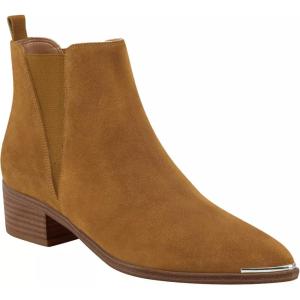 imageJuliet Holy Womens Chelsea Boots Fashion Winter Pointed Toe Chunky Stacked Low Heel Slip On Ankle BootiesBrown