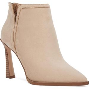 imageJuliet Holy Womens High Heel Booties Pointed Toe V Cut Back Zipper Short Dress Ankle BootsLight Sand
