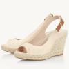imageJuliet Holy Womens Ankle Strap Espadrille Wedges Round Open Toe Platform Slingback Slip on Peep Toe Sandals Comfort Summer ShoesBeige