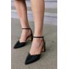 imageJuliet Holy Womens Closed Toe Heels Chunky Block Heel Ankle Strap Pumps Slingback Heeled SandalsBlack