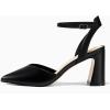 imageJuliet Holy Womens Closed Toe Heels Chunky Block Heel Ankle Strap Pumps Slingback Heeled SandalsBlack