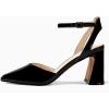 imageJuliet Holy Womens Closed Toe Heels Chunky Block Heel Ankle Strap Pumps Slingback Heeled SandalsBright Black