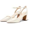 imageJuliet Holy Womens Closed Toe Heels Chunky Block Heel Ankle Strap Pumps Slingback Heeled SandalsCream