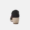 imageJuliet Holy Womens Espadrille Wedges Sandals Platform Bohemian Slipons Elastic Strap Knotted Canvas ShoesBlack