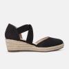 imageJuliet Holy Womens Espadrille Wedges Sandals Platform Bohemian Slipons Elastic Strap Knotted Canvas ShoesBlack