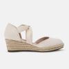 imageJuliet Holy Womens Espadrille Wedges Sandals Platform Bohemian Slipons Elastic Strap Knotted Canvas ShoesIvory White