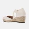 imageJuliet Holy Womens Espadrille Wedges Sandals Platform Bohemian Slipons Elastic Strap Knotted Canvas ShoesIvory White
