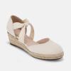 imageJuliet Holy Womens Espadrille Wedges Sandals Platform Bohemian Slipons Elastic Strap Knotted Canvas ShoesIvory White