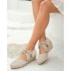 imageJuliet Holy Womens Espadrille Wedges Sandals Platform Bohemian Slipons Elastic Strap Knotted Canvas ShoesKhaki
