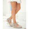 imageJuliet Holy Womens Espadrille Wedges Sandals Platform Bohemian Slipons Elastic Strap Knotted Canvas ShoesKhaki