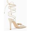 imageJuliet Holy Womens Lace Up Heeled Sandals Square Open Toe Stiletto Heels Strappy Summer Dressy ShoesBeige