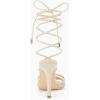 imageJuliet Holy Womens Lace Up Heeled Sandals Square Open Toe Stiletto Heels Strappy Summer Dressy ShoesBeige
