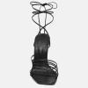 imageJuliet Holy Womens Lace Up Heeled Sandals Square Open Toe Stiletto Heels Strappy Summer Dressy ShoesBlack