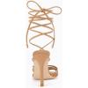 imageJuliet Holy Womens Lace Up Heeled Sandals Square Open Toe Stiletto Heels Strappy Summer Dressy ShoesCamel