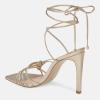 imageJuliet Holy Womens Lace Up Heeled Sandals Square Open Toe Stiletto Heels Strappy Summer Dressy ShoesGold