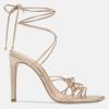 imageJuliet Holy Womens Lace Up Heeled Sandals Square Open Toe Stiletto Heels Strappy Summer Dressy ShoesGold