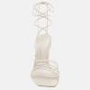 imageJuliet Holy Womens Lace Up Heeled Sandals Square Open Toe Stiletto Heels Strappy Summer Dressy ShoesWhite