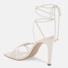imageJuliet Holy Womens Lace Up Heeled Sandals Square Open Toe Stiletto Heels Strappy Summer Dressy ShoesWhite