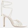 imageJuliet Holy Womens Lace Up Heeled Sandals Square Open Toe Stiletto Heels Strappy Summer Dressy ShoesWhite