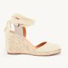 imageJuliet Holy Womens Lace up Espadrilles Closed Toe Wedges Sandals Strappy Slingback Platform HeelsBeige