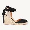 imageJuliet Holy Womens Lace up Espadrilles Closed Toe Wedges Sandals Strappy Slingback Platform HeelsBlack