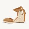 imageJuliet Holy Womens Lace up Espadrilles Closed Toe Wedges Sandals Strappy Slingback Platform HeelsCamel