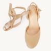 imageJuliet Holy Womens Lace up Espadrilles Closed Toe Wedges Sandals Strappy Slingback Platform HeelsKhaki