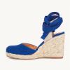 imageJuliet Holy Womens Lace up Espadrilles Closed Toe Wedges Sandals Strappy Slingback Platform HeelsNavy