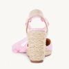imageJuliet Holy Womens Lace up Espadrilles Closed Toe Wedges Sandals Strappy Slingback Platform HeelsPink