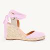 imageJuliet Holy Womens Lace up Espadrilles Closed Toe Wedges Sandals Strappy Slingback Platform HeelsPink