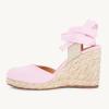 imageJuliet Holy Womens Lace up Espadrilles Closed Toe Wedges Sandals Strappy Slingback Platform HeelsPink