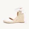imageJuliet Holy Womens Lace up Espadrilles Closed Toe Wedges Sandals Strappy Slingback Platform HeelsWhite