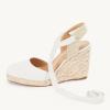 imageJuliet Holy Womens Lace up Espadrilles Closed Toe Wedges Sandals Strappy Slingback Platform HeelsWhite